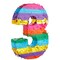 BLUE PANDA Number 3 Pinata - Vibrant Rainbow Pinata for 3rd Birthday Party Decor - Easy Fill Design For Kid Birthday Decor - 11.4x16.5x3 In, Multicolored